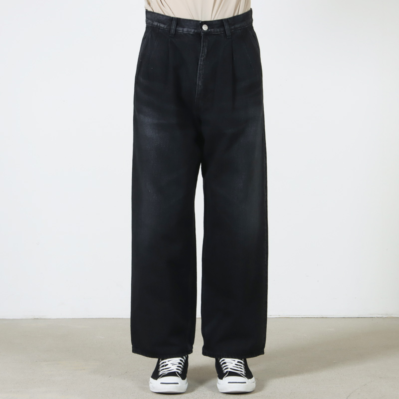 Graphpaper(����եڡ��ѡ�) Selvage Denim Two Tuck Pants -DARK FADE-