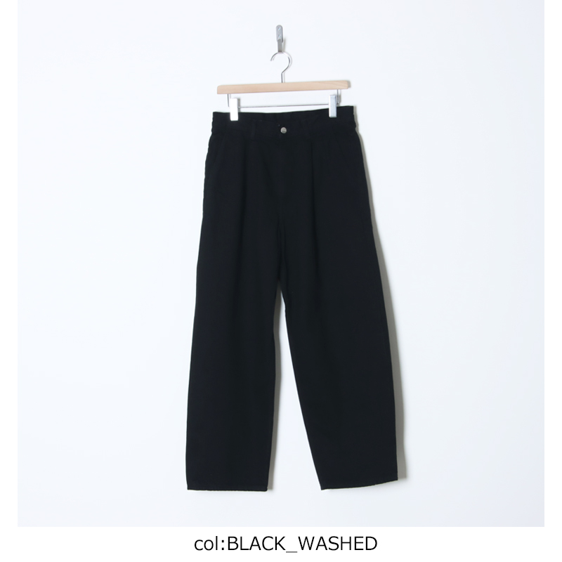 Graphpaper(����եڡ��ѡ�) Selvage Denim Two Tuck Pants �� INDIGO RIGID �� BLACK WASHED