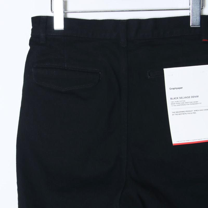 Graphpaper(����եڡ��ѡ�) Selvage Denim Two Tuck Pants �� INDIGO RIGID �� BLACK WASHED