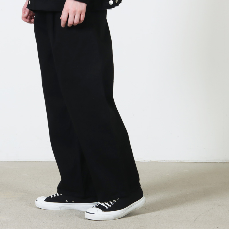 Graphpaper(����եڡ��ѡ�) Selvage Denim Two Tuck Pants �� INDIGO RIGID �� BLACK WASHED