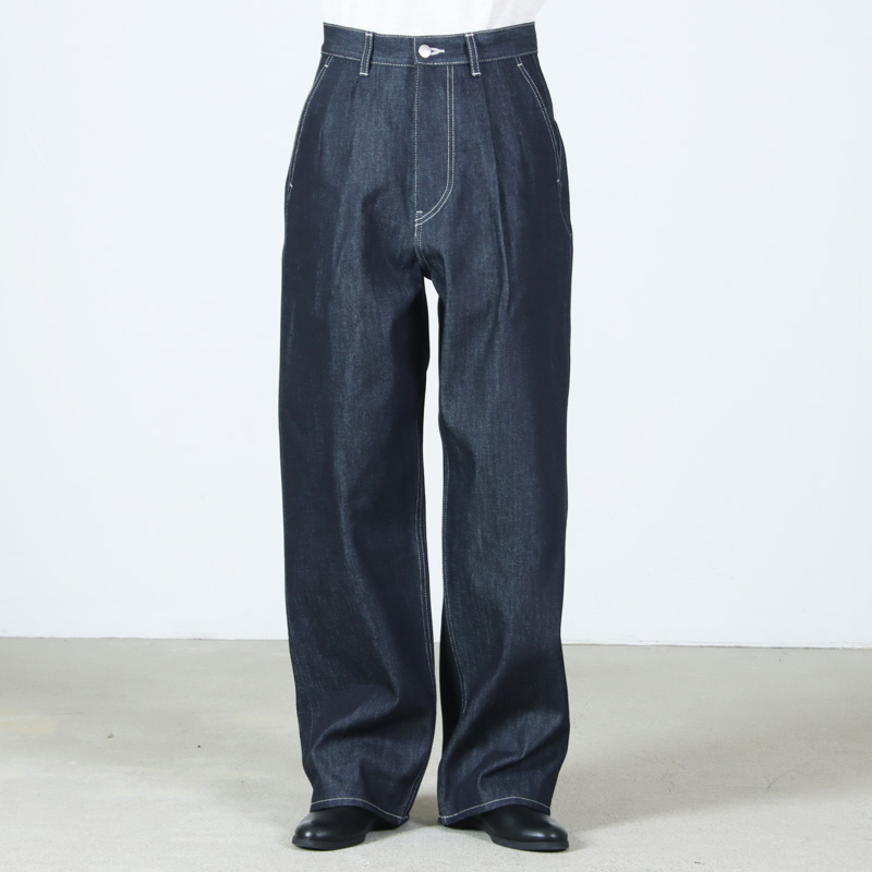 Graphpaper(����եڡ��ѡ�) Selvage Denim Two Tuck Pants �� INDIGO RIGID �� BLACK WASHED