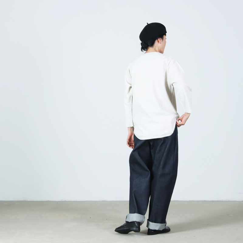 Graphpaper(����եڡ��ѡ�) Selvage Denim Two Tuck Pants �� INDIGO RIGID �� BLACK WASHED