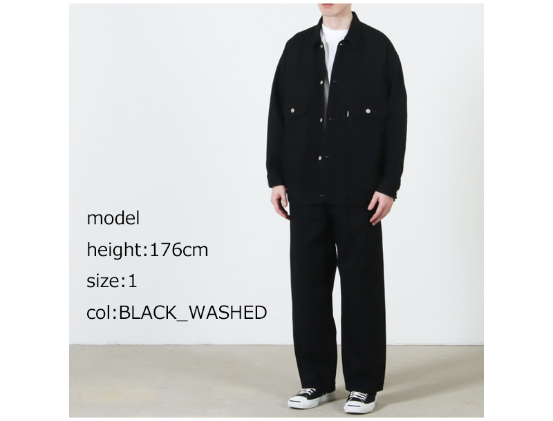 Graphpaper(����եڡ��ѡ�) Selvage Denim Two Tuck Pants �� INDIGO RIGID �� BLACK WASHED