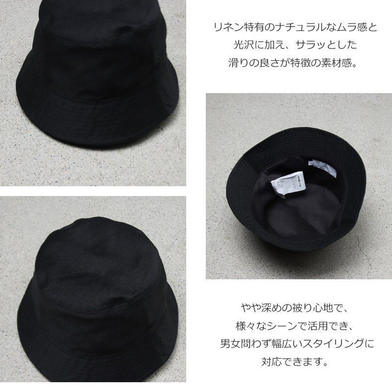 Graphpaper(����եڡ��ѡ�) Linen Cupro Back Satin Bucket Hat