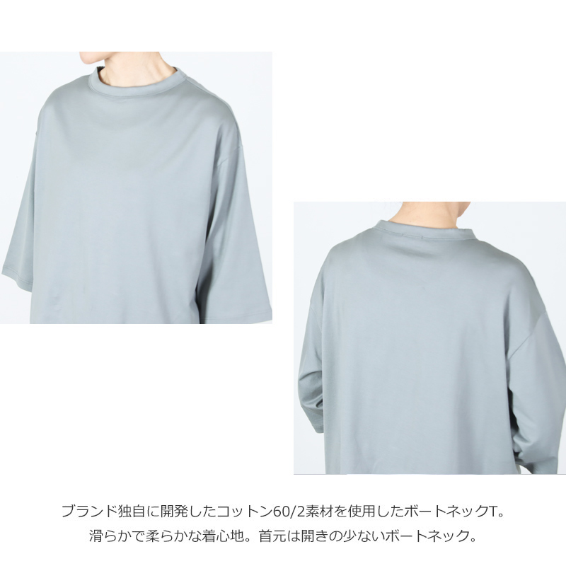 handvaerk(�ϥ�ɥС���) 60/2 BOTTLE NECK 3/4 SLEEVE T-SHIRT