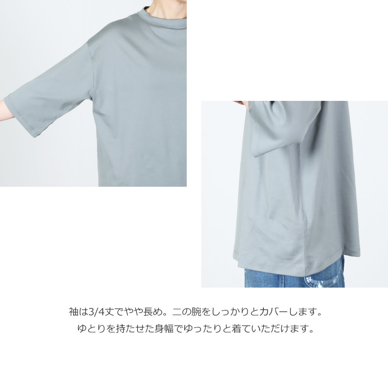 handvaerk(�ϥ�ɥС���) 60/2 BOTTLE NECK 3/4 SLEEVE T-SHIRT