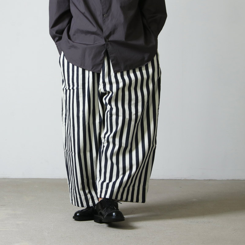 have a good day (ハブアグッドデイ) Stripe volume pants For Men 