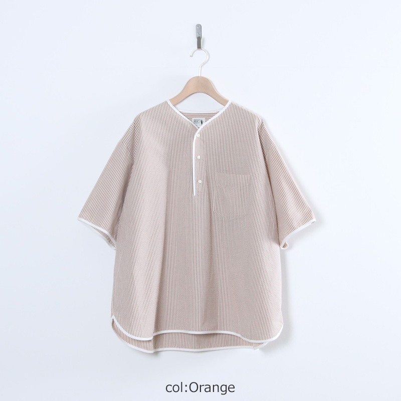HENLEY NECK DEPARTMENT(�إ�꡼�ͥå��ǥѡ��ȥ���) Allen-SIDOGRAS MAROON SEERSUCKER