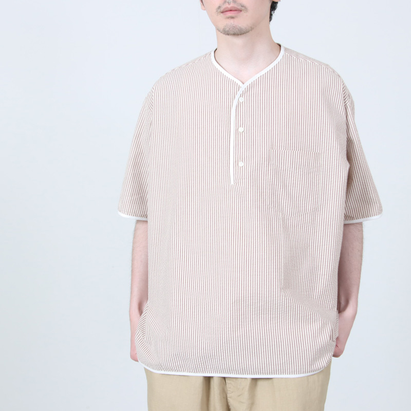 HENLEY NECK DEPARTMENT(�إ�꡼�ͥå��ǥѡ��ȥ���) Allen-SIDOGRAS MAROON SEERSUCKER