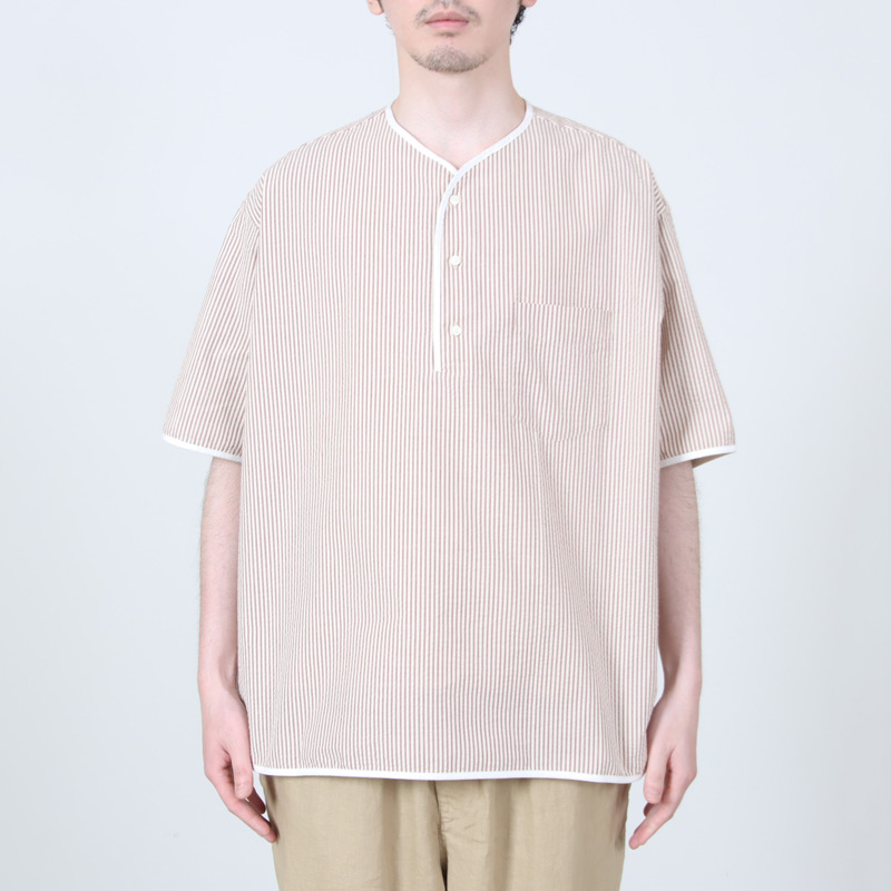 HENLEY NECK DEPARTMENT(�إ�꡼�ͥå��ǥѡ��ȥ���) Allen-SIDOGRAS MAROON SEERSUCKER