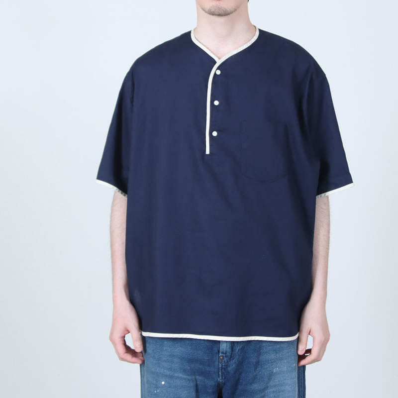 HENLEY NECK DEPARTMENT(�إ�꡼�ͥå��ǥѡ��ȥ���) Allen-NAVY COTTON LINEN