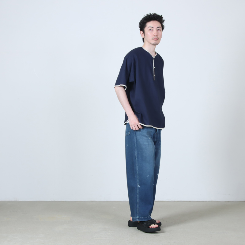 HENLEY NECK DEPARTMENT(�إ�꡼�ͥå��ǥѡ��ȥ���) Allen-NAVY COTTON LINEN
