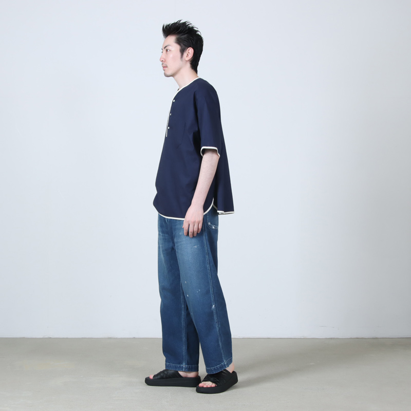 HENLEY NECK DEPARTMENT(�إ�꡼�ͥå��ǥѡ��ȥ���) Allen-NAVY COTTON LINEN