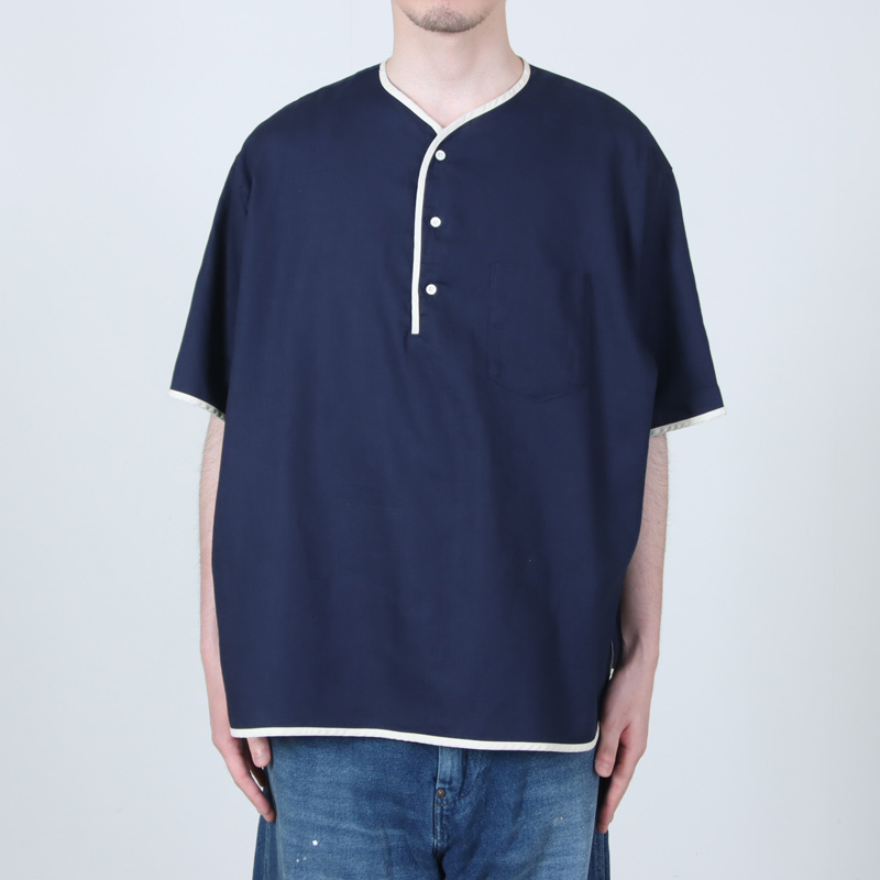 HENLEY NECK DEPARTMENT(�إ�꡼�ͥå��ǥѡ��ȥ���) Allen-NAVY COTTON LINEN