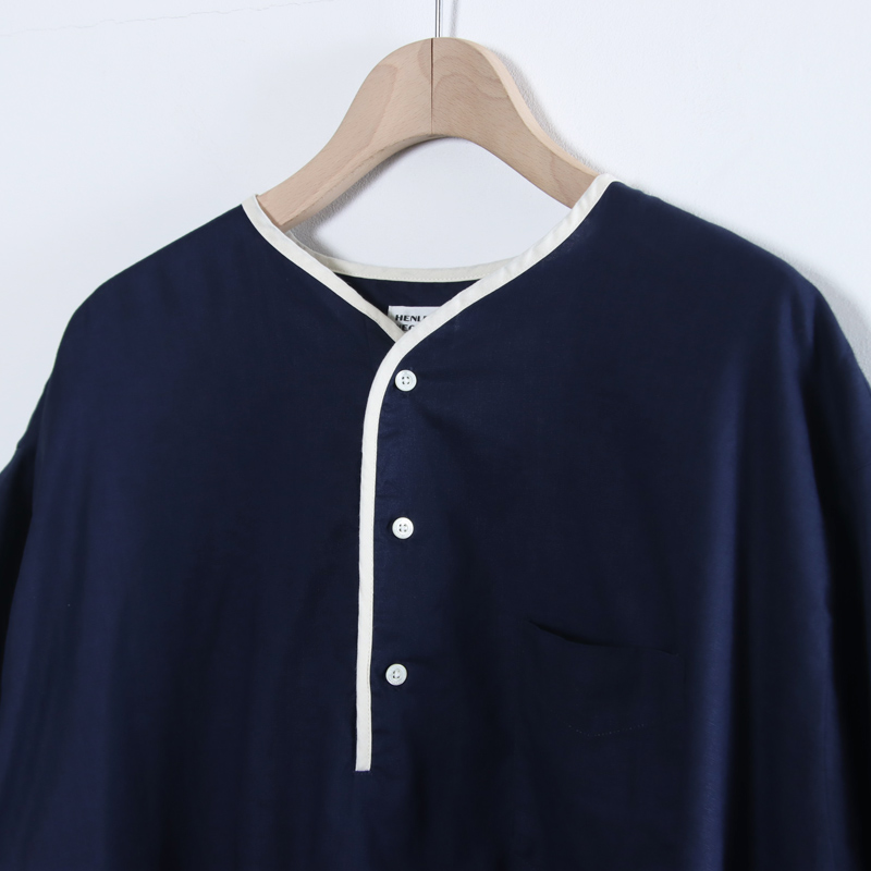 HENLEY NECK DEPARTMENT(�إ�꡼�ͥå��ǥѡ��ȥ���) Allen-NAVY COTTON LINEN