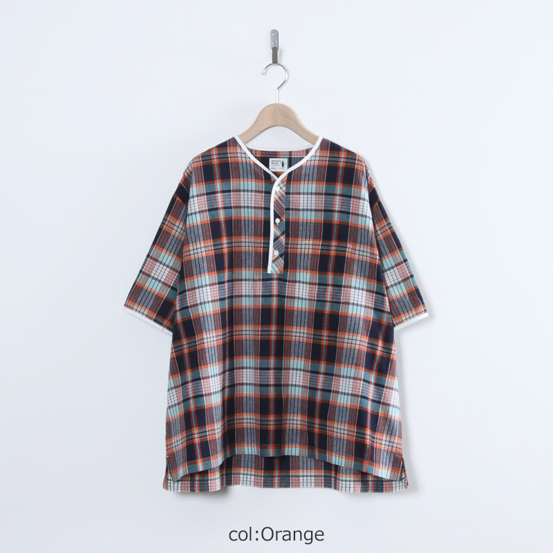 HENLEY NECK DEPARTMENT(�إ�꡼�ͥå��ǥѡ��ȥ���) Albert-ORANGE MADRAS PLAID