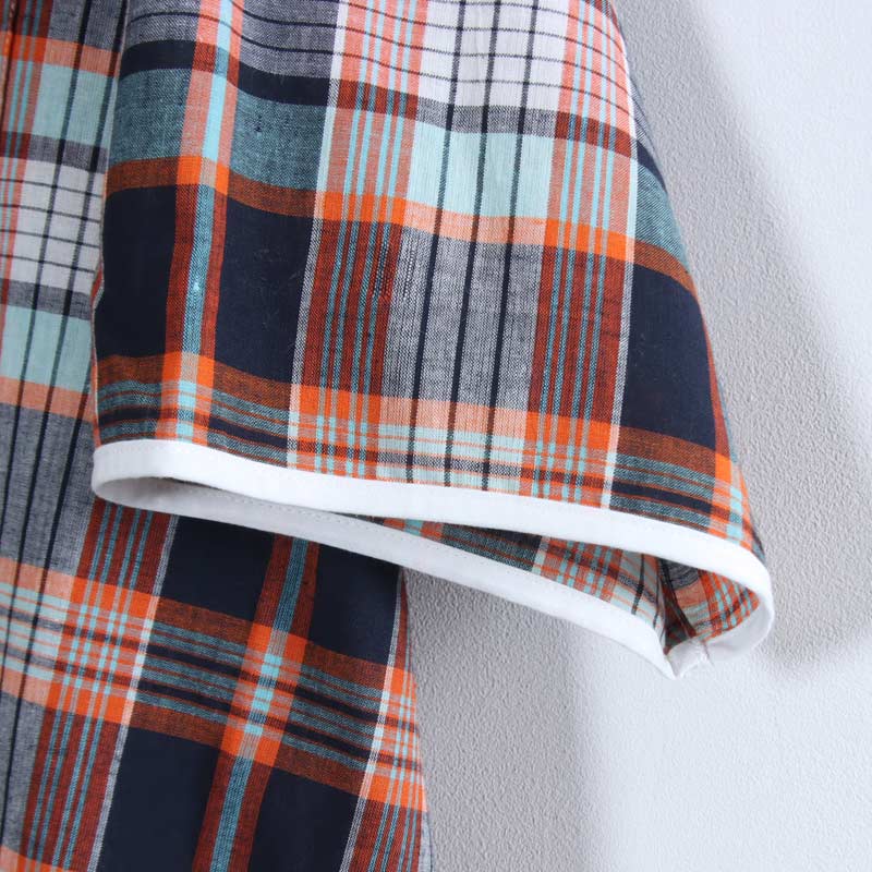 HENLEY NECK DEPARTMENT(�إ�꡼�ͥå��ǥѡ��ȥ���) Albert-ORANGE MADRAS PLAID
