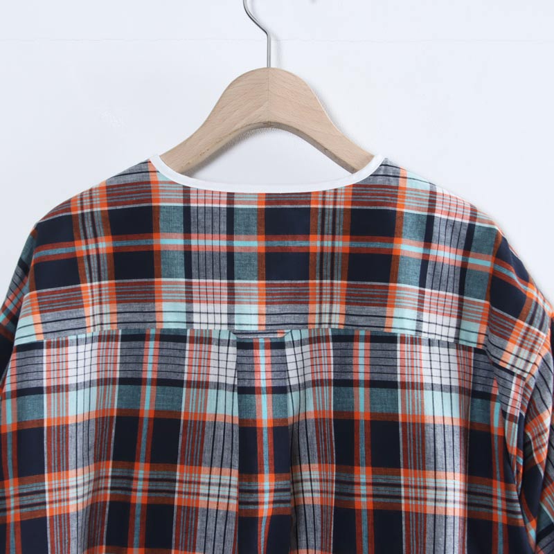 HENLEY NECK DEPARTMENT(�إ�꡼�ͥå��ǥѡ��ȥ���) Albert-ORANGE MADRAS PLAID
