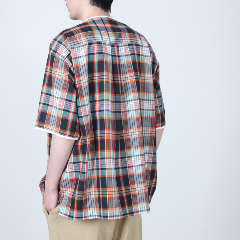 HENLEY NECK DEPARTMENT(�إ�꡼�ͥå��ǥѡ��ȥ���) Albert-ORANGE MADRAS PLAID