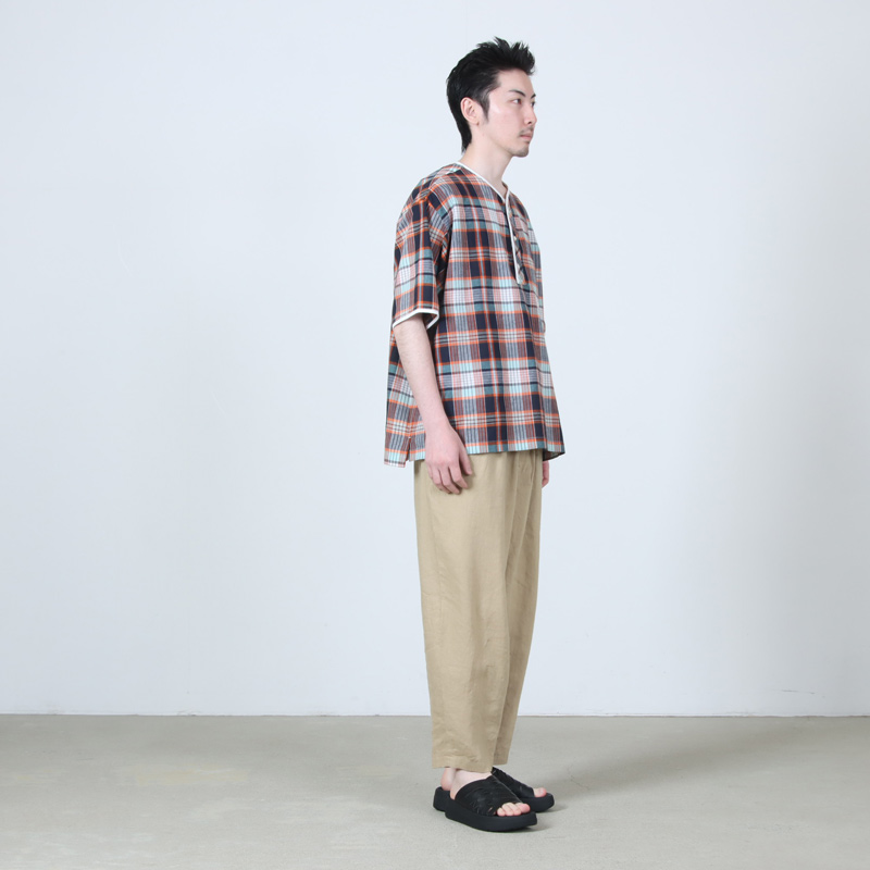 HENLEY NECK DEPARTMENT(�إ�꡼�ͥå��ǥѡ��ȥ���) Albert-ORANGE MADRAS PLAID