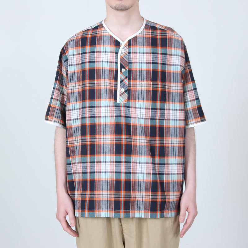 HENLEY NECK DEPARTMENT(�إ�꡼�ͥå��ǥѡ��ȥ���) Albert-ORANGE MADRAS PLAID