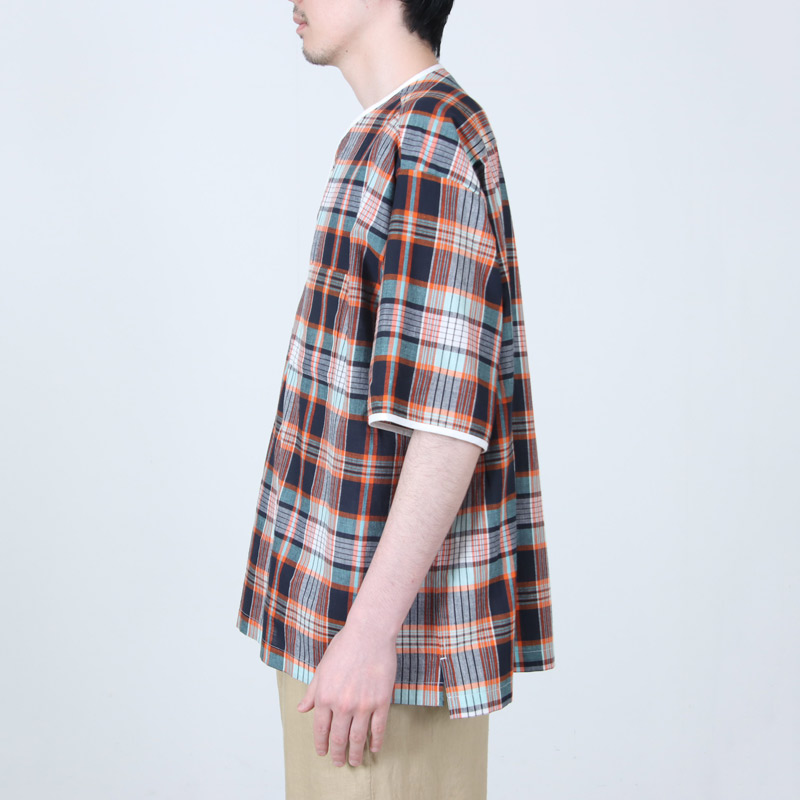 HENLEY NECK DEPARTMENT(�إ�꡼�ͥå��ǥѡ��ȥ���) Albert-ORANGE MADRAS PLAID