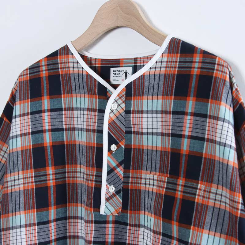 HENLEY NECK DEPARTMENT(�إ�꡼�ͥå��ǥѡ��ȥ���) Albert-ORANGE MADRAS PLAID