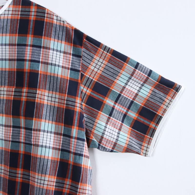 HENLEY NECK DEPARTMENT(�إ�꡼�ͥå��ǥѡ��ȥ���) Albert-ORANGE MADRAS PLAID