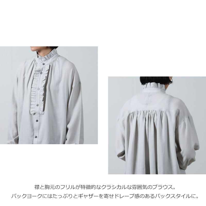 Honnete(ͥå) Cotton Silk Dyed Twill Pleated Gather Shirts