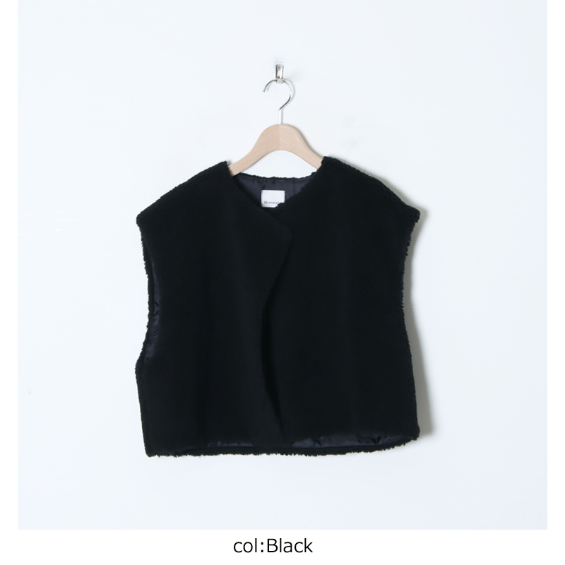 Honnete(ͥå) Cropped Boa Vest