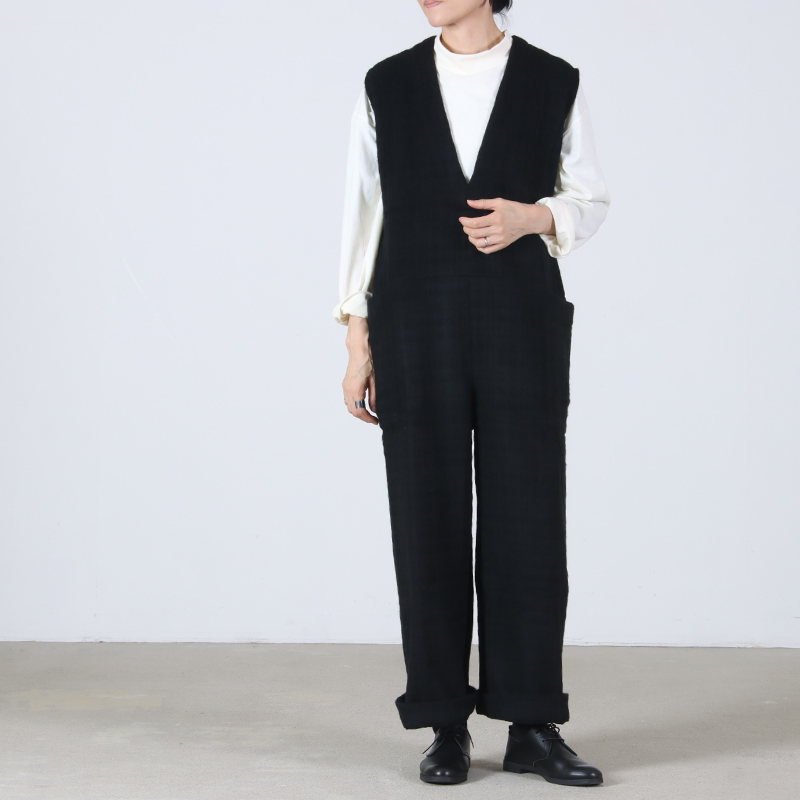 Honnete(ͥå) V Neck Jumpsuit Shadow Check
