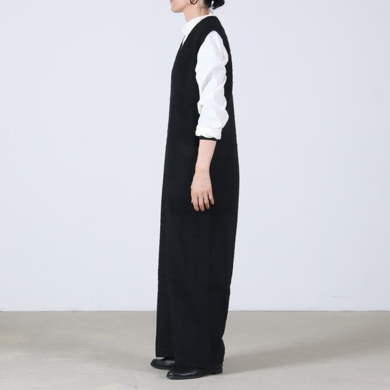 Honnete(ͥå) V Neck Jumpsuit Shadow Check