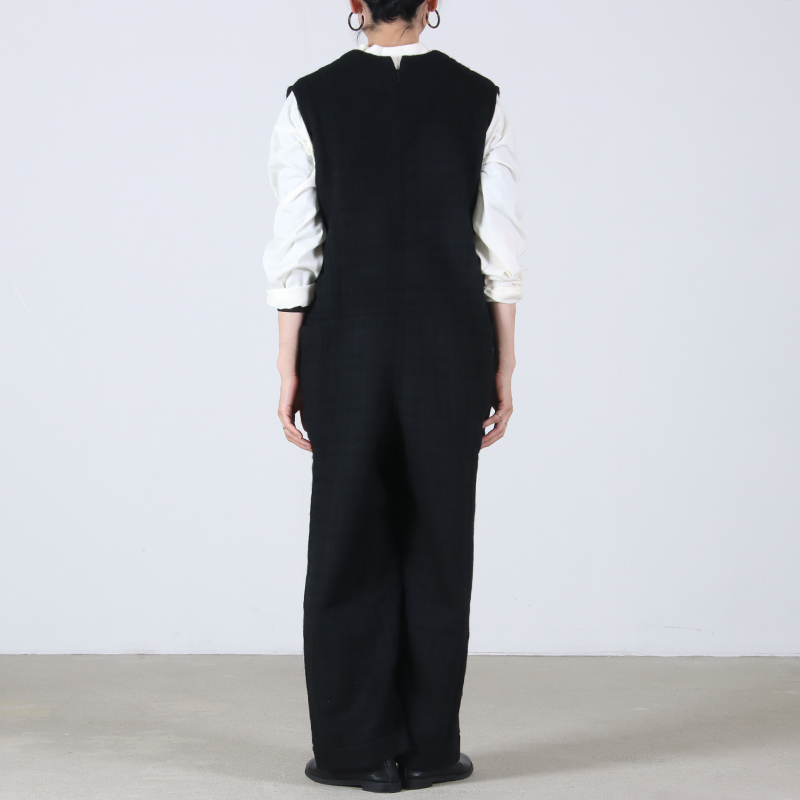 Honnete(ͥå) V Neck Jumpsuit Shadow Check