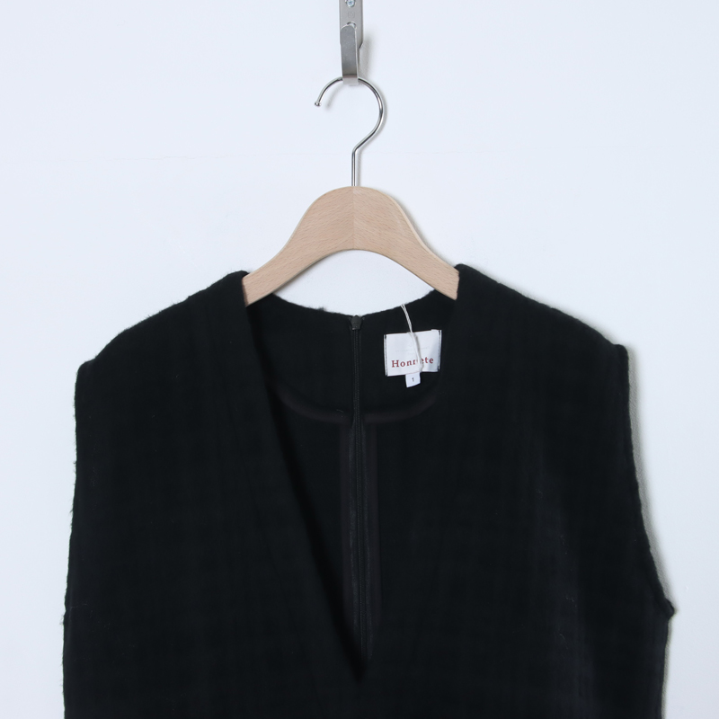 Honnete(ͥå) V Neck Jumpsuit Shadow Check