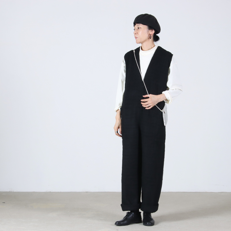 Honnete(ͥå) V Neck Jumpsuit Shadow Check