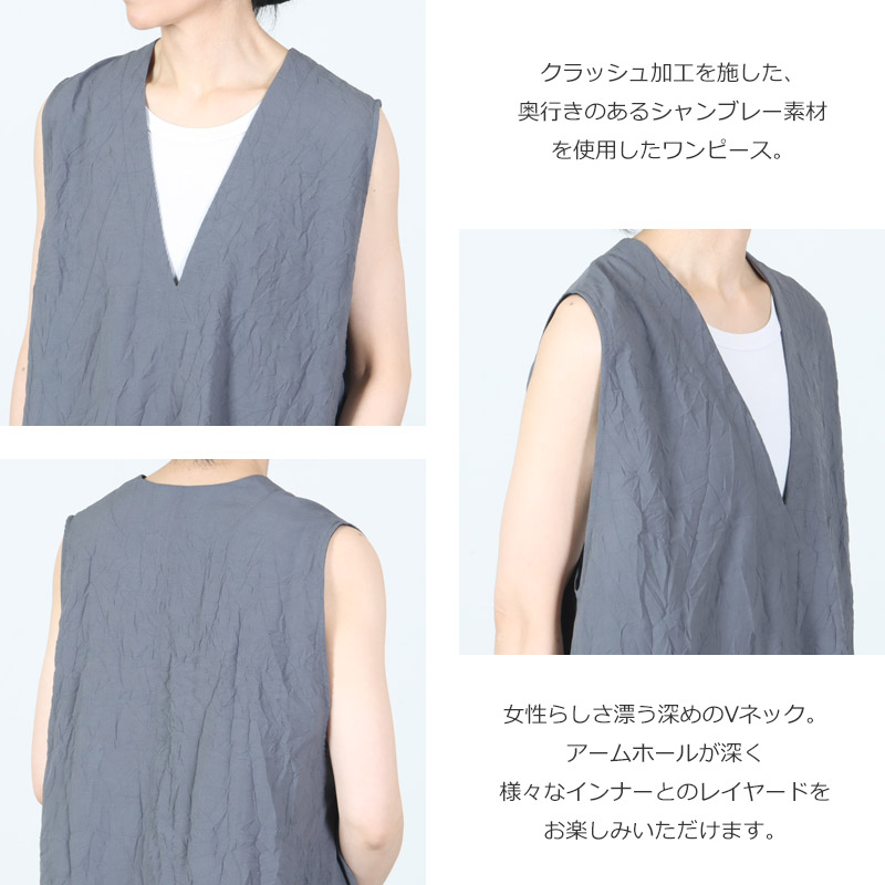 Honnete(���ͥå�) Sleeveless V Wide Dress