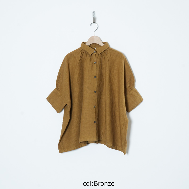 Honnete (オネット) H/SLV Gather Shirt / ハーフスリーブギャザーシャツ