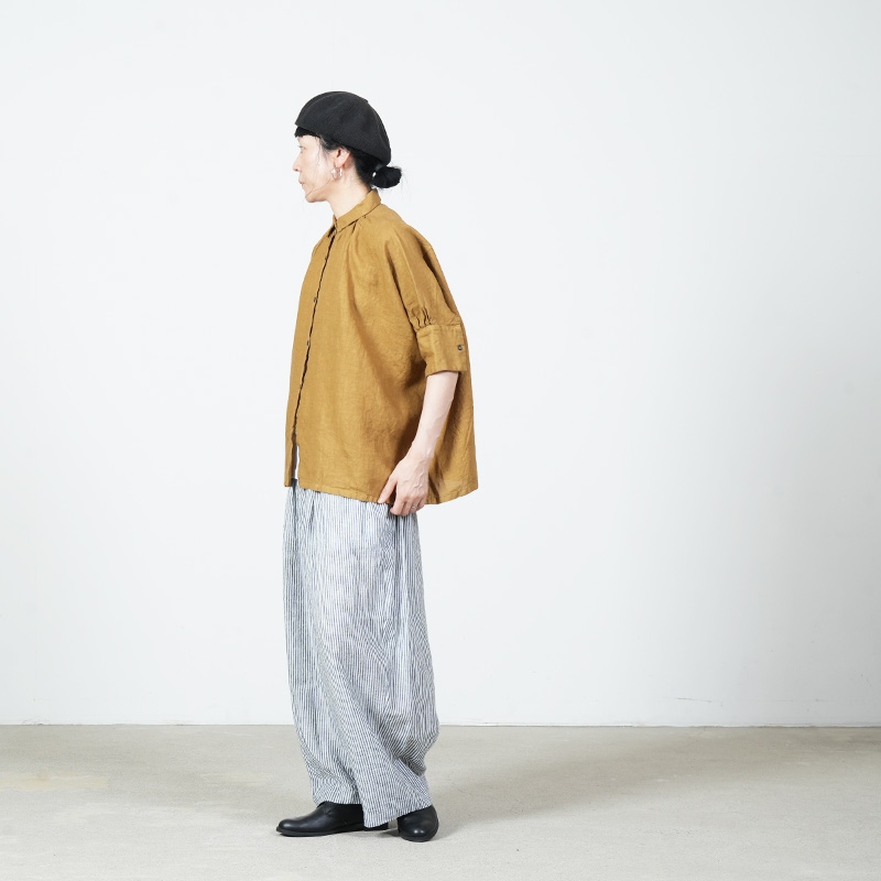 Honnete (オネット) H/SLV Gather Shirt / ハーフスリーブギャザーシャツ