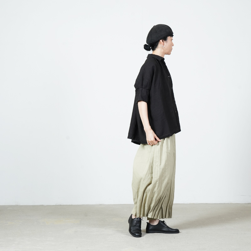 Honnete (オネット) H/SLV Gather Shirt / ハーフスリーブギャザーシャツ