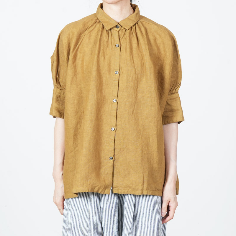 Honnete (オネット) H/SLV Gather Shirt / ハーフスリーブギャザーシャツ