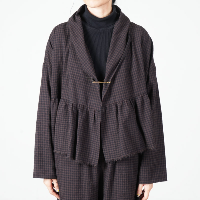 Honnete(���ͥå�) Gathered Cardy_C/W Washed Check