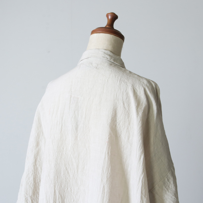 Ichi Antiquites イチアンティークス カラーリネンギャザーワンピース