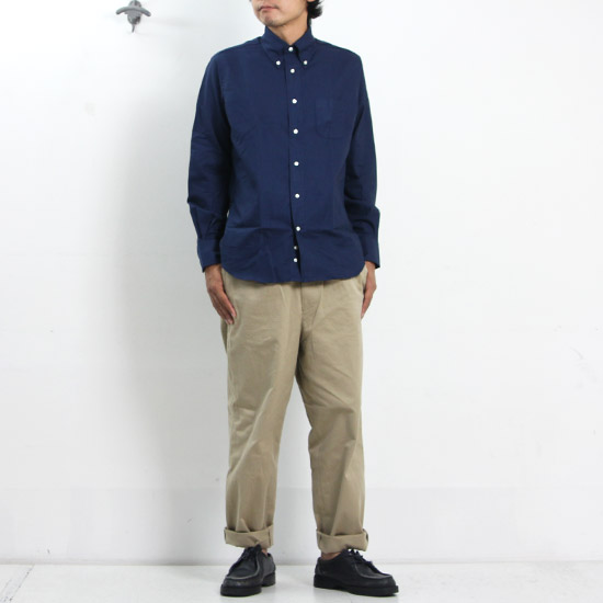 Individualized Shirts インディビジュアライズド シャツ Standard Fit Cambridge Oxford Navy