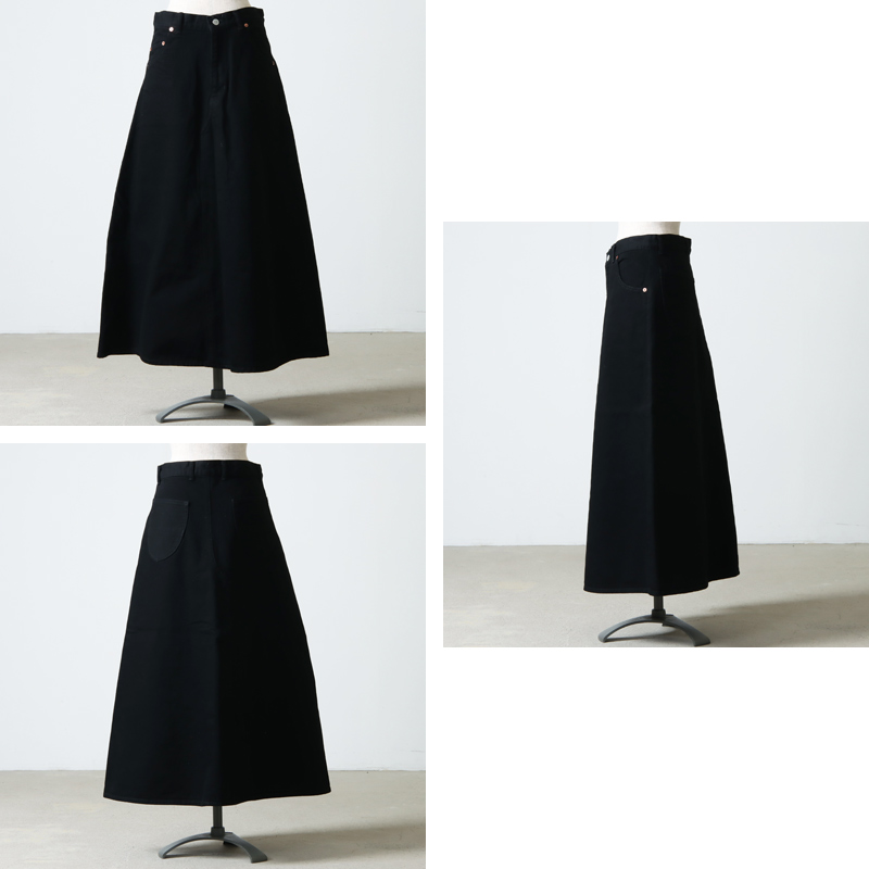 45R45rpm撚杢平のフレアスカート - スカート