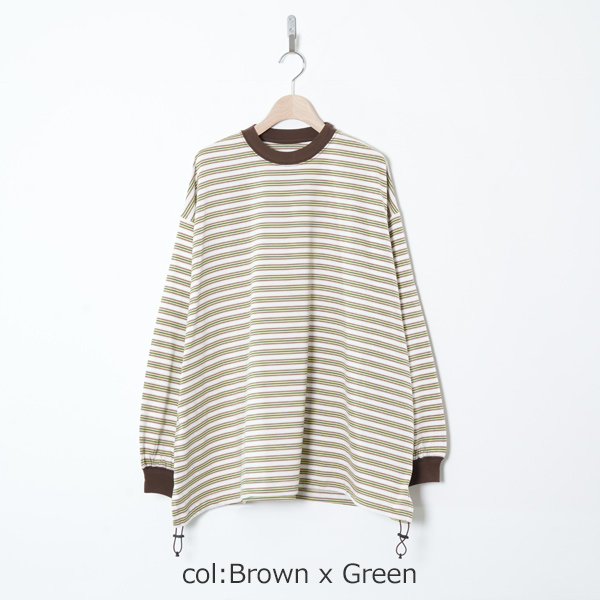 is-ness(�����ͥ�) Balloon Border Long-sleeve T-Shirt