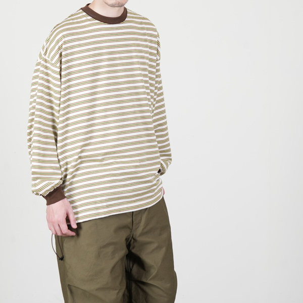 is-ness(�����ͥ�) Balloon Border Long-sleeve T-Shirt