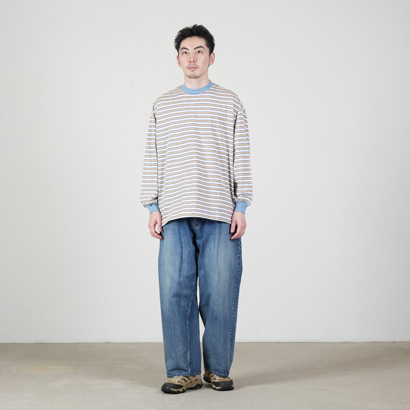 is-ness(�����ͥ�) Balloon Border Long-sleeve T-Shirt