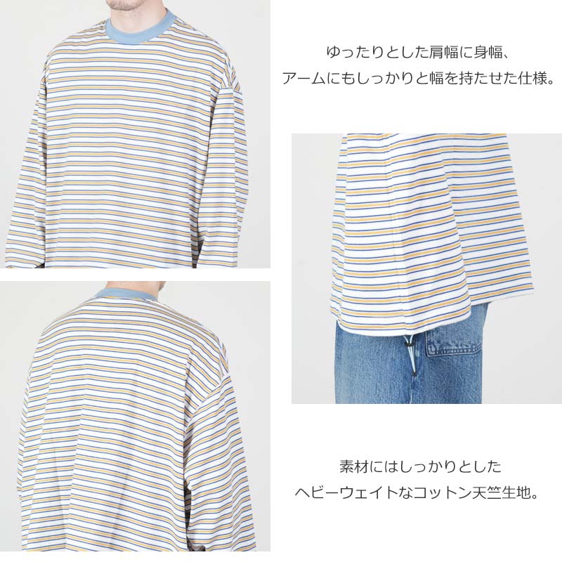 is-ness(�����ͥ�) Balloon Border Long-sleeve T-Shirt