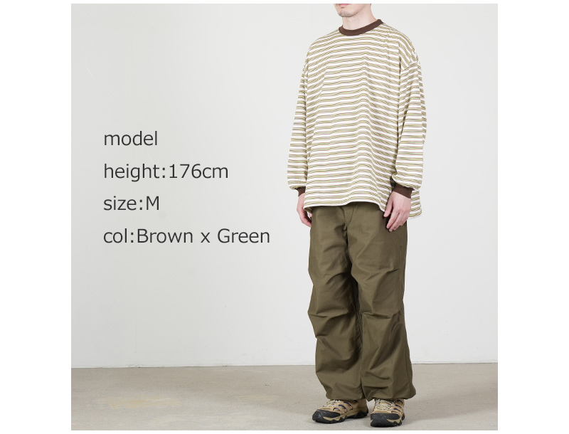 is-ness(�����ͥ�) Balloon Border Long-sleeve T-Shirt