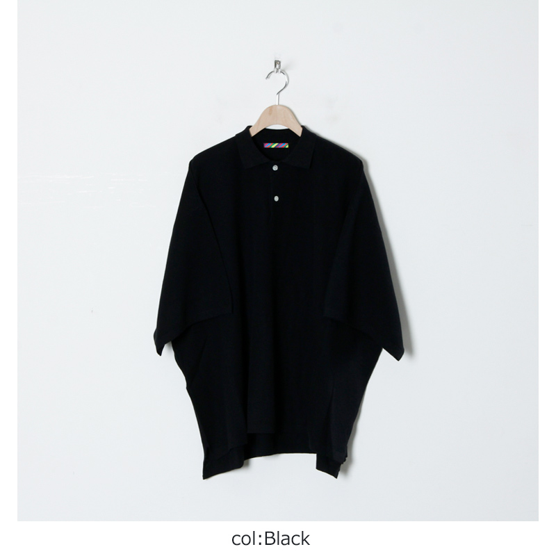 is-ness  KNITTED BIG POLO black 48